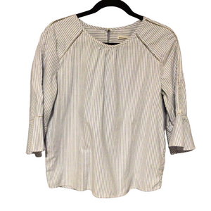 Abercrombie & Fitch Blue Striped Blouse I Bell Sleeves Size Medium